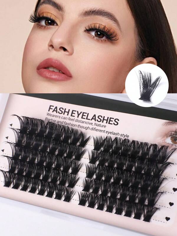 80 pièces Amas de cils 3D Effet 160 pièces Amas de cils Courbure D Micro Fine Courbure des cils Cils MÉLANGE Naturel Doux Extensions de cils DIY Maison