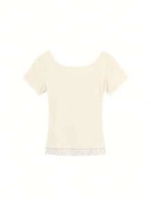 Women's Solid Color Button Half Placket Short Sleeve Casual T-Shirt, Summer