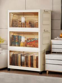 Armoire de rangement de vêtements pliante à 5 niveaux avec roulettes pour la maison. Rangement pour les collations et les articles divers sans installation. Armoire de rangement en plastique pour jouets pouvant être placée dans la chambre ou le salon. - Multicolore - Voir 5