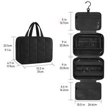 Travel Toiletry Bag With Jewelry Organizer, Hanging Travel Bag For Toiletries, Puffy Makeup Cosmetic Bag Organizer, Carry-On Travel Accessories Essentials - 黑色 - 查看 4