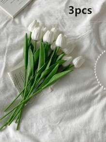 3 pezzi di fiori artificiali di tulipano, adatti per decorare casa, soggiorno, camera da letto, ufficio, scrivania, giardino, feste, regali per vacanze