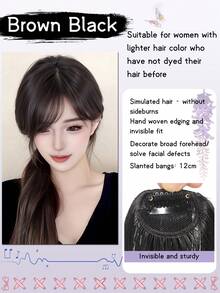 自然直发合成刘海高温纤维夹式全刘海带发尾