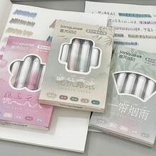 4 支/盒蓝色夜光软头荧光笔，护眼霓虹绘图笔，适用于绘画、日记、涂鸦、水彩画，适合返校使用