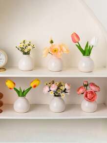 1/2/5 piezas Jarrón de flores pequeño de estilo Ins, decoración elegante para mesa, entrada, sala de estar, apto para flores secas/artificiales