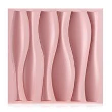 [Pink Wall Decor] 30pcs Pink 3D Diamond Pattern Wall Decor | Waterproof Wall Panel With Tape For Indoor Decoration - Pink Water Bottle - View 5