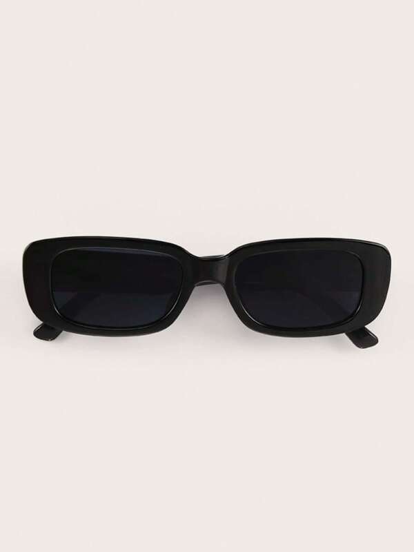 1pc Women's Black White Plastic Frame Square Beach Sunshade Fashionable Fashion Glasses For Summer Beach Vacation,Outdoor,Travel