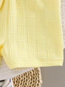 2pcs/Set Toddler Boys Textured Pocket Bear Embroidered Shirt And Shorts Street Fashion Children Outfit