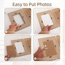 Triple Hinged 3 Picture Frame 4X6 Distressed Wooden Photo Frame For Tabletop Display Picture College Frame Holiday Christmas Home Decor - boho 4X6 White - View 4