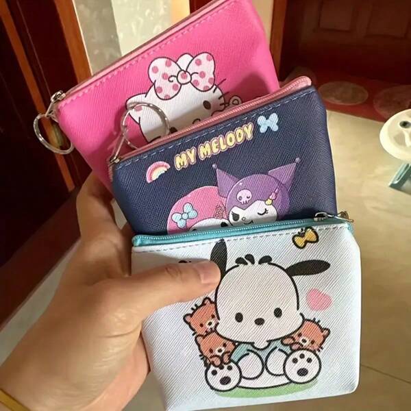 Hello Kitty Wallet, Cartoon Cute Coin Purse, 4.3 X 3.1 Inches, Casual Style PU Storage Bag For Women,Back To School,School Supplies,Pencil Case,Pencil Pouch,School Bag