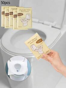 20/30/50/70/100 片马桶盖纸，可冲散纸质马桶盖，适用于成人如厕训练，100% 适用于公共卫生间、飞机、露营的旅行配件