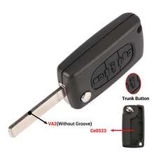 Jingyuqin 2/3 Button Flip Fob Car Key Case Shell For Peugeot 207 307 308 407 607 807 Partner Citroen C2 C3 C4 C5 C6 Xsara