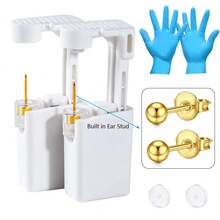 Ear Piercing Kit,Disposable Ear Piercing Gun With Built In 3mm Golden Ear Stud For Women,At Home Self Ear Piercer Kit - White - View 15