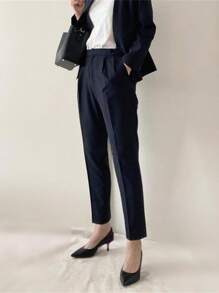 Pants Suits For Women, 2-Piece Set, Tapered Pants, Suit, Coat, Long Pants, Jacket, Top And Bottom Set, Setup, Office Wear, Pants, Formal, Casual, Long Sleeves, Spring, Summer, Autumn, Winter, Kindergarten Entrance Ceremony, School Entrance Ceremony, Kindergarten Graduation Ceremony, Commuting