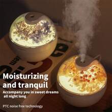 1pc Eternal Flower Humidifier, Quiet Bedroom Fragrance Diffuser & Nightlight, Desktop Small Moisturizing Mist Maker For Home