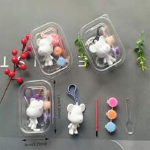 4 Stücke/Set DIY Kreative Gips Handwerk Set, künstlerisches Handwerk Geschenk, mehrere niedliche Puppen Figuren für spezielles DIY, Malen, Ausmalen und Kritzeln, ideale Party Geschenke und Kunstunterricht, angenehme kleine Geschenke