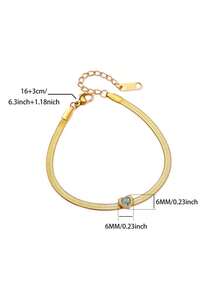 12款彩色诞生石心形不锈钢手链，18K镀金防褪色刀锋链手链，女士/妈妈适用，金色婚礼首饰/度假配饰，情人节和母亲节礼物