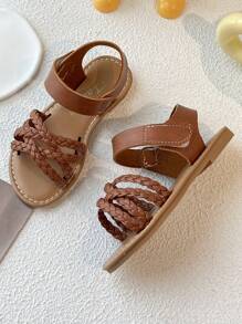 2025 BEST-SELLER Sandales tressées Bosibo pour filles de 3 à 12 ans | Boucle et boucle réglable et semelles Cloud Step Ivory. Plage/École/Parc/Bébé Filles GOJOGOLO!