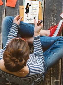 1 张毕业卡 - 大学高中毕业卡，适合她、女儿 - 毕业生祝贺礼物 - 2025 年毕业礼物，适合送给姐妹、闺蜜、朋友 - 多色 - 查看 5