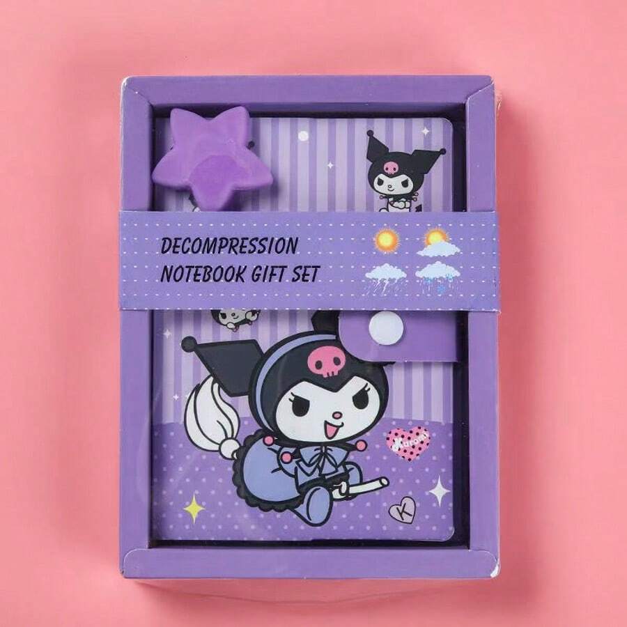 Sanrio 1pc Sanrio Cute Stress Relief Notebook, Creative Diary Journal Gift For Students, Stationery School Supplies,Back To School