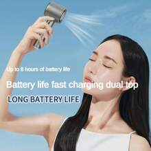 120 Gears Mini Portable High Speed Fan USB Rechargeable 1800mAh Wireless Handheld Electric Fan For Outdoor Camping Home