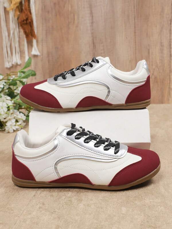 Novos Sapatos Esportivos Casuais com Sola Macia de Estilo Balé Vintage Mesclado para Mulheres, Tênis Leves, Primavera/Outono