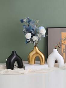 1 pièce Vase debout en résine, création créative minimaliste abstraite irrégulière, style Ins pour la décoration de la maison. Vase pour fleurs fraîches/sèches, pour le salon, la chambre à coucher, le bureau. Accessoire décoratif (plantes non incluses)