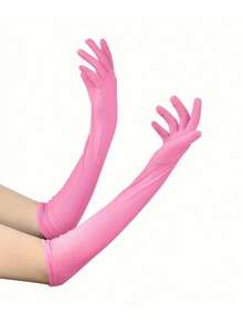 D EXCEED 1Pair Long Black Opera Gloves For Women, 1920s Satin Stretchy Elbow Length Party Gloves Costumes Bridal Costume Party Makeup Party Halloween - Multicolor - View 23