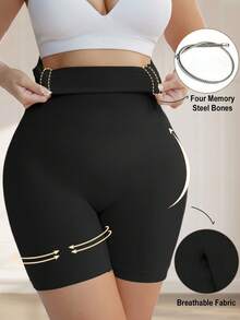 大码塑身短裤无缝收腹裤 - 黑色 - 查看 4
