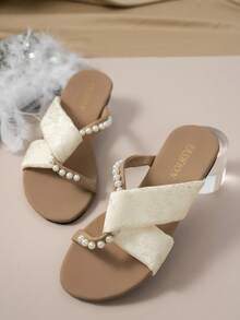 Wide Fit Women's Adjustable Double Strap Metal Buckle Outdoor Flat Sandals, Black, Summer - Beige - View 5