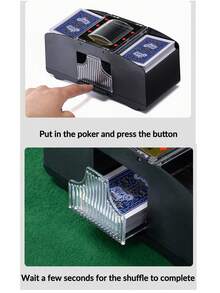 Automatic Card Shuffler 2/1 Deck,Battery-Operated Electric UNO Poker Shuffler,Playing Card Shuffler For Home Card Game,Travel