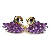 Bling Horse Eye Crystal Swan Alloy Pair Goose Car Air Outlet Ornaments Car Air Outlet Decorating Clips