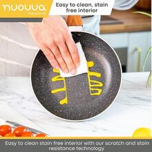 Non Stick Pots And Pans Set Induction Hob Pots Set 5pcs Kitchen Cookware With Lids Cooking Marble Saucepan Pots And Frying Pans By - Marble - View 7