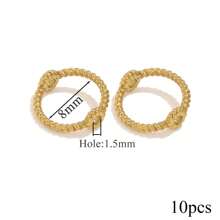 10pcs304 Stainless Steel Simple Double Holes Twist Ring Link Ring Beading Can Wear Beads Pendant DIY Bracelet Necklace Jewelry Making Supplies