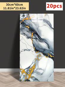 20 pezzi Adesivi per piastrelle da parete in marmo 3D, impermeabili e resistenti all'umidità, pannelli finti in alluminio-plastica autoadesivi, pannelli per pareti in marmo da incollare, carta da parati per decorazione della casa, adatti per soggiorni, cucine, soffitti, decorazione pareti del bagno