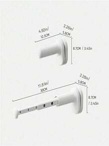 1pc Portable Travel Hanger - Adjustable Folding Design, 5 Slots, Windproof Spiral Clip, Suitable For Hotel And Business Travel, No Drilling Required For Assembly