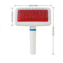 1 pièce Brosse pour chiens avec manche blanc, brosse de toilettage classique best-seller détachant et massante