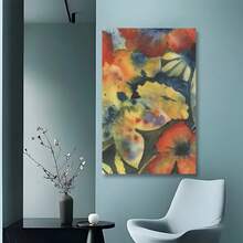 Framed 1pc Adrianne Poster Lenker Inspired  Canvas Poster - , Black & White Floral Design With Vibrant Poppy Accents, Modern Home Bedroom Decor For Music Fans, Abstract Artwork,  Bedroom Wall Decor - 裱框 - 查看 4