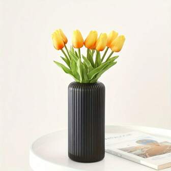 1件欧式仿陶瓷塑料花瓶花器装饰创意插花小花瓶ins风