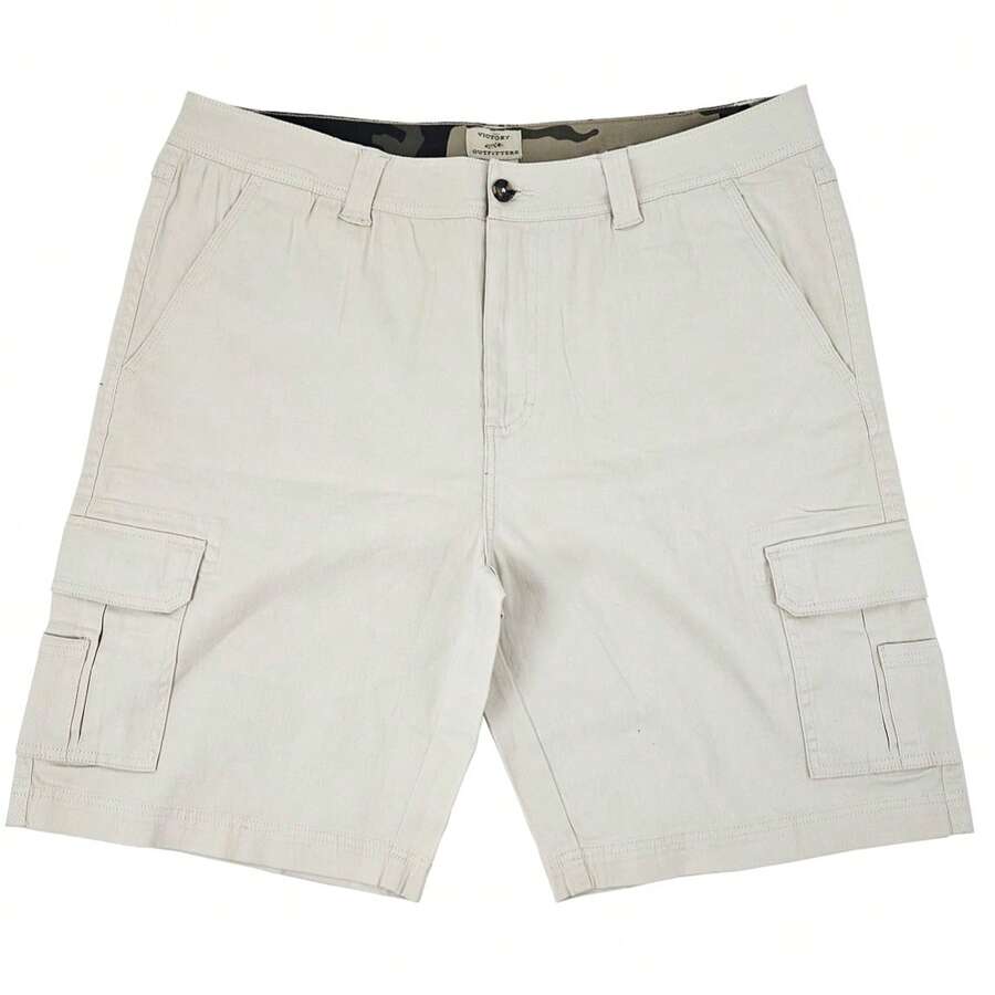 Men's Cargo Shorts Cotton Lightweight Multi Pocket Casual Outdoor Hiking Shorts - 結石 - 查看 1