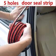 All-Round Car Door Seals, Double Layer Thickened Noise Reduction, Waterproof Car Weatherstrips, 5 Hole Rubber Door Edge Guards For Sound Insulation And Shock Absorption, General Car Weatherstrips, Auto Accessories - Black - View 3
