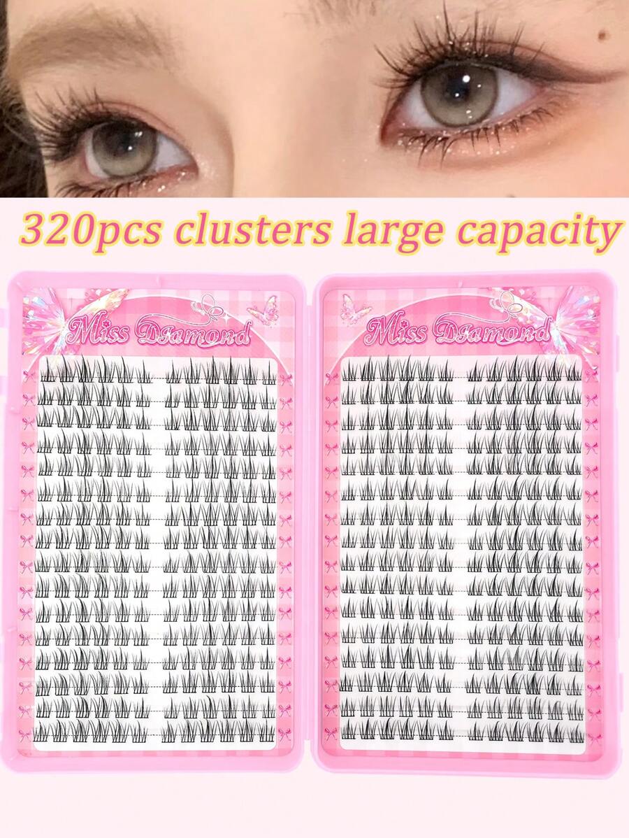 320 Stück Wimpernbüschel, Länge 8-13 cm, Dicke 0,05 mm, großer Vorrat an falschen Wimpern, Barett-Farbverlauf Lila, Schlappwimpern Sonnenblume, Wimpernbuch, einzelne Wimpernbüschel, falsche Wimpern, Packung, Manga-Wimpern, natürlich lang, für Frauenaugen, Kosmetik-Make-up-Tool für Anfänger, Geschenk für Frauen & Mädchen, handgefertigt, langanhaltend, DIY, Verwischt