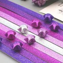 Papel de Origami Estrela de Diamante Brilhante - 520 folhas / Pacote de Tiras de Papel Estrela da Sorte com Degradê de Arco-Íris, Para DIY Arte e Artesanato Criativo, Degradê Colorido de Arco-Íris, Perfeito para Projetos Criativos, Presentes de Aniversário e Feriados