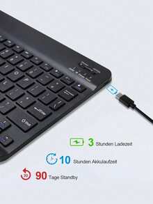 10英寸轻薄便携纯色蓝牙键盘与哑光马卡龙蓝牙鼠标套装，兼容笔记本电脑和平板电脑，适用于3种操作系统 - 彩色 - 查看 8