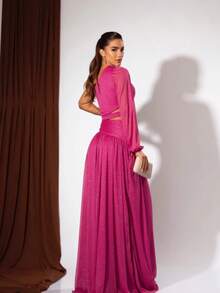 Bridesmaid Dresses - Pink With Glitter - View 4