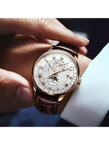 1 件男士日历畅销礼物，商务生活防水时尚夜光腕表