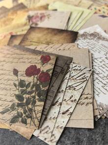60 Sheets Vintage English Rose Decorative Stationery Paper, DIY Material,School Supplies,Back To School - Multicolor - View 7