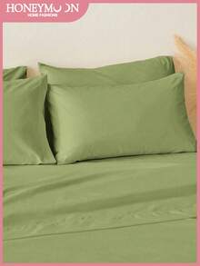 1pc Solid Color Pillowcase, Without Pillow Insert, Soft, Wrinkle-Resistant, Fade-Resistant, Breathable, No Filling, Machine Washable, Oeko-Tex Certified - Army Green - View 2