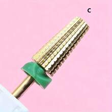 1pc Double Hand Use 5 In 1 Golden Tungsten Steel Nail Milling Drill Bits, Multi-Functional Carbide With High Hardness For Long-Term Gel Removal, 2.35mm Shank Diameter - Multicolor - View 10