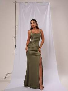 Women Formal & Evening Dresses - Olive Green - View 2