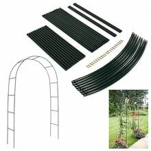 Heavy-Duty Iron Garden Arch Trellis For Climbing Plants | Rust-Proof Metal Support Structure For Roses/Vines/Grapes | Multi-Use Outdoor Wedding Arch, Patio & Yard Decoration With Weather-Resistant Powder Coating (Easy Assembly) - 白色 - 查看 3